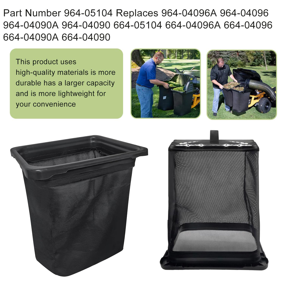 Deawater boot kit 42-inch compatible bagger for larger yards