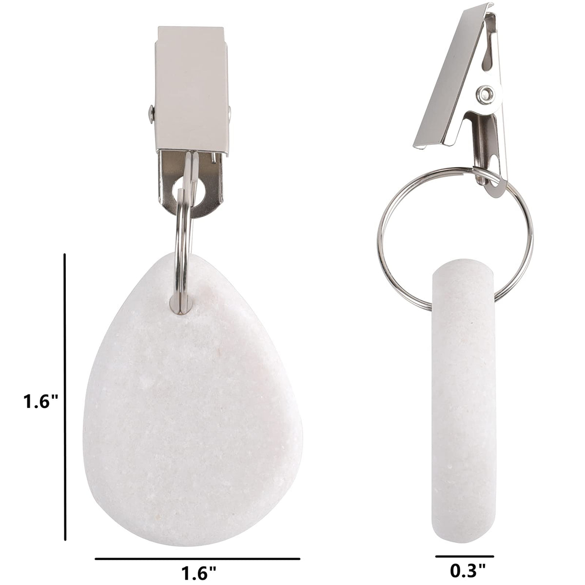 DEAYOU teardrop weights clip onto fabric securely for outdoor patio table setups.