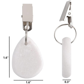 DEAYOU teardrop weights clip onto fabric securely for outdoor patio table setups.