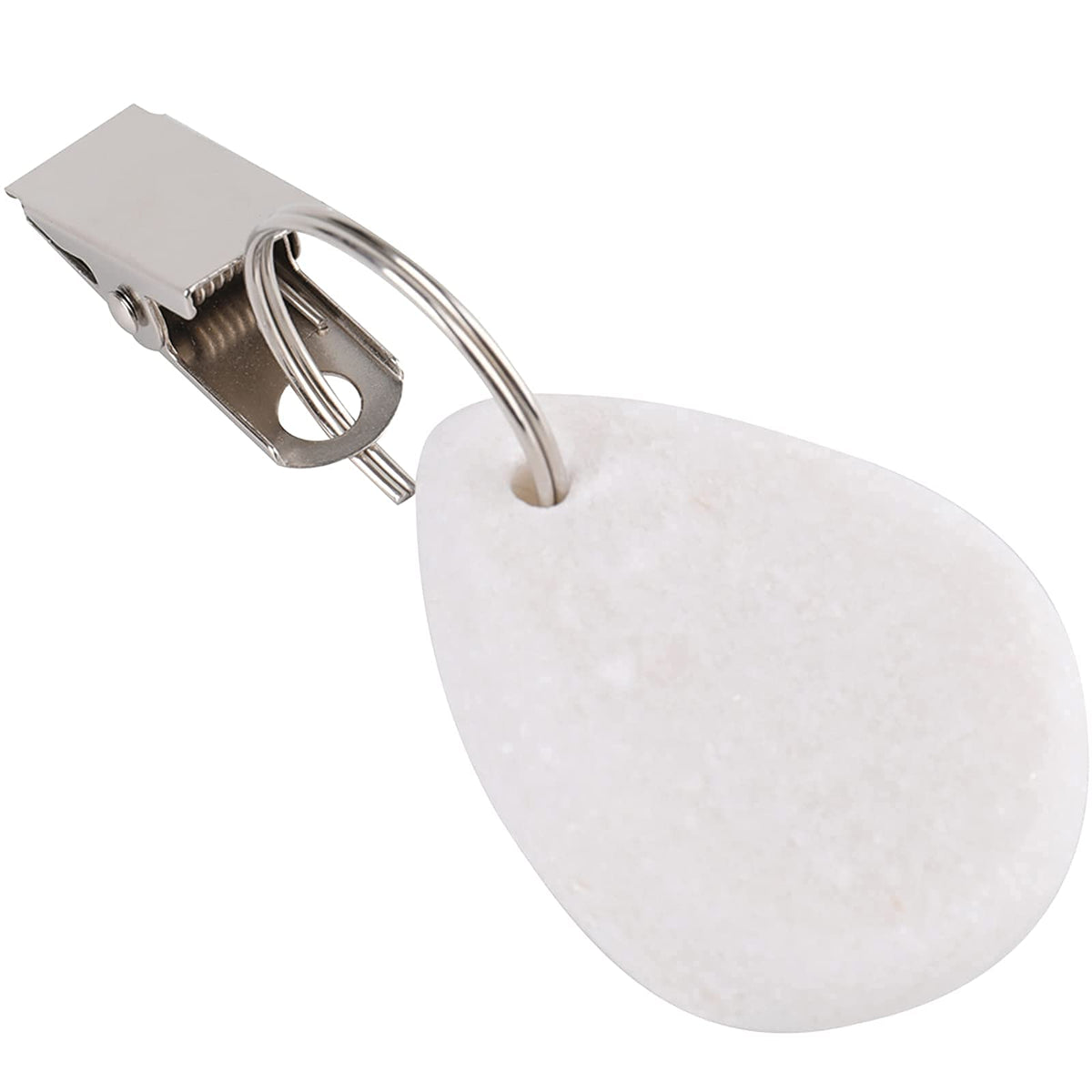 DEAYOU white marble weights in outdoor setting help reduce wind disturbance.