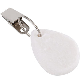 DEAYOU white marble weights in outdoor setting help reduce wind disturbance.