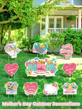 DECEED Mother's Day yard sign in heart shape welcomes guests with warmth.