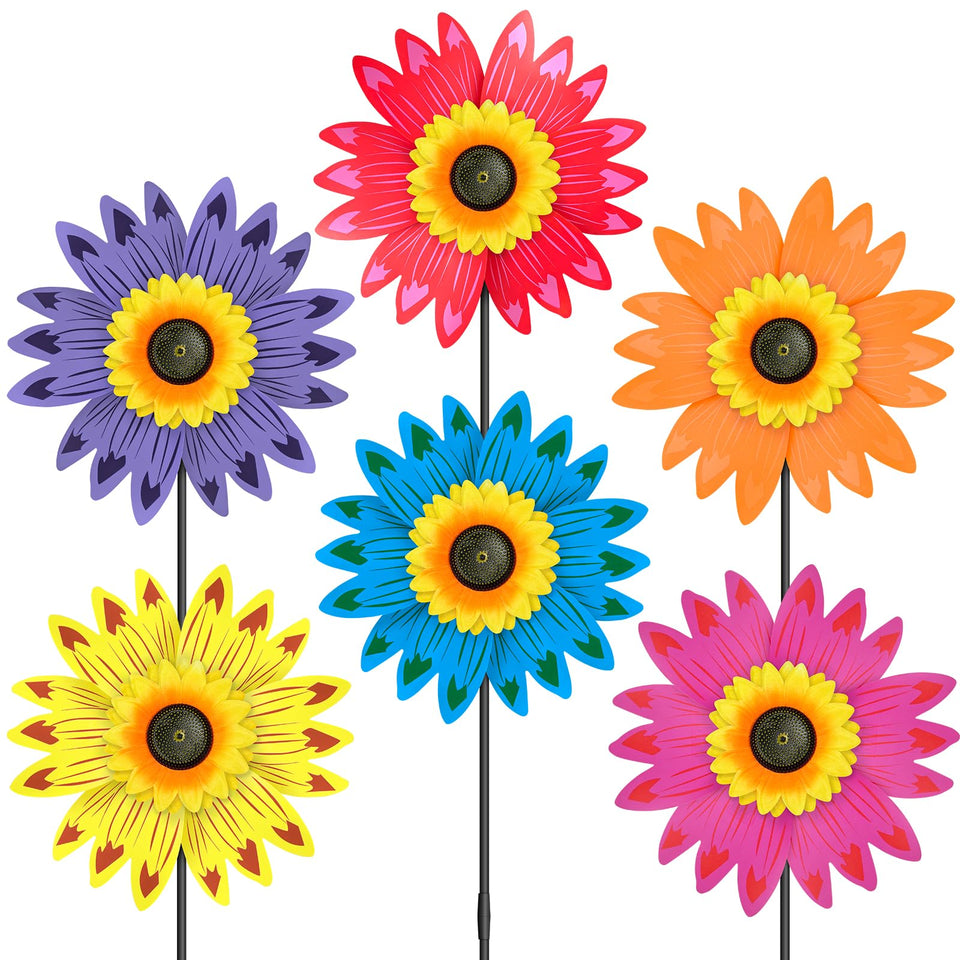 DECEED sunflower wind spinner assembly kit adds bright color to your yard.