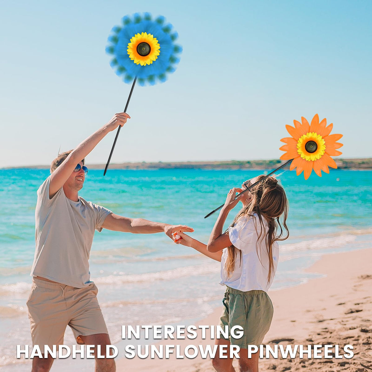 DECEED sunflower wind spinner colorful ensemble creates cheerful yard accents.