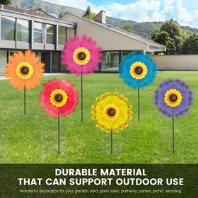 DECEED sunflower wind spinner outdoor décor for breezy days.