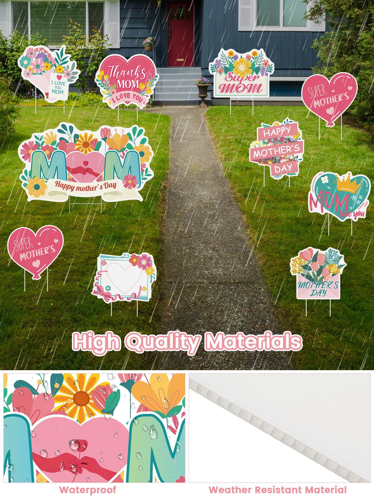 DECEED Yard sign stake 30cm provides sturdy outdoor support.