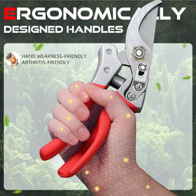 DECERK ergonomic non-slip handle highlighted for comfortable extended pruning