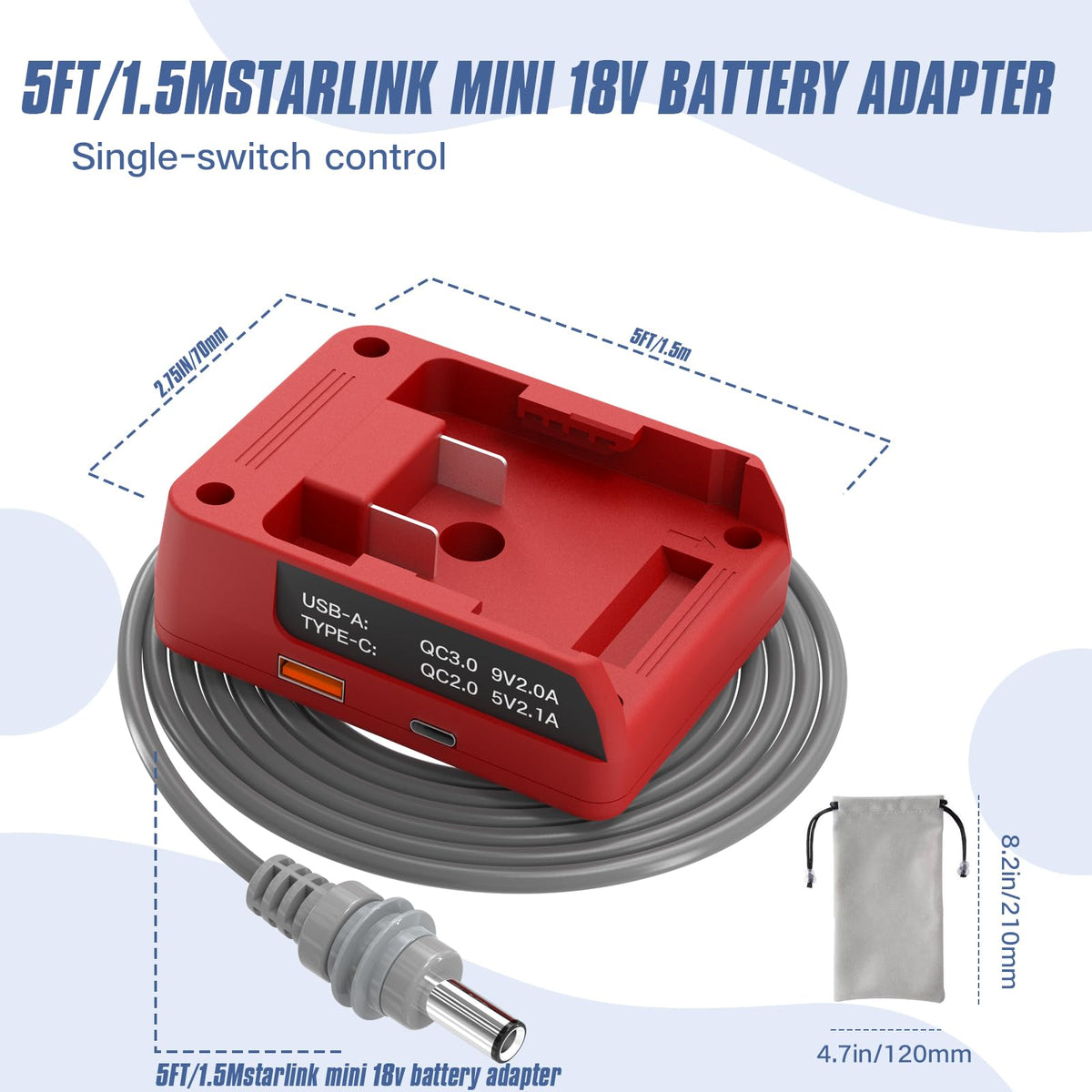 Deckit ON/OFF switch allows quick power control