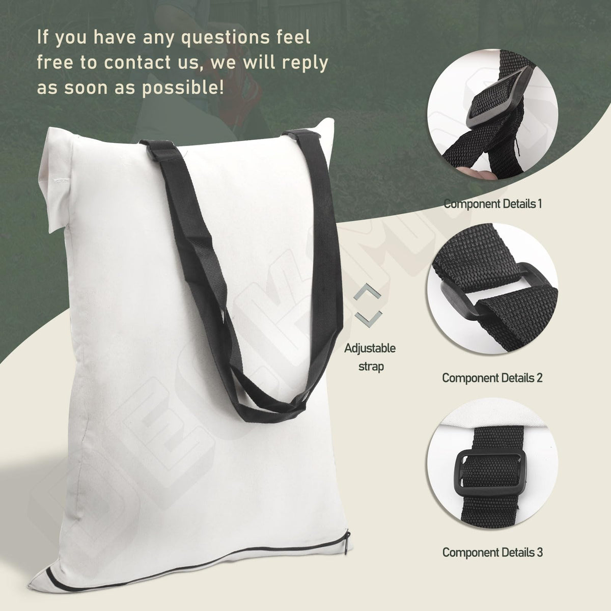 Deckman 3-in-1 multifunction bag for debris collection and bagging efficiency