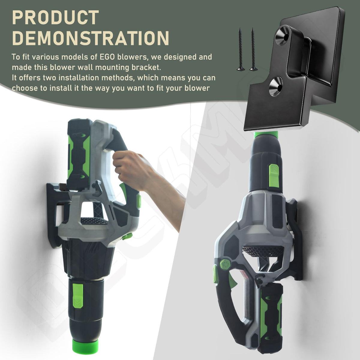 DECKMAN 54V battery holder keeps Ego batteries organized and accessible.