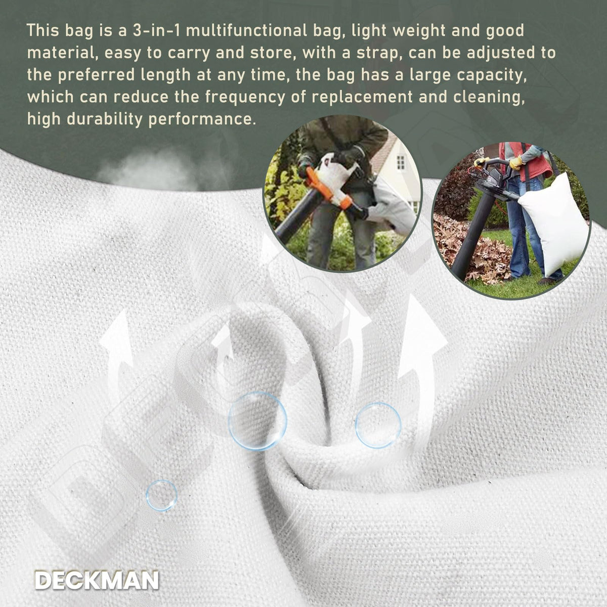 Deckman easy-clean reusable bag designed for repeated seasons