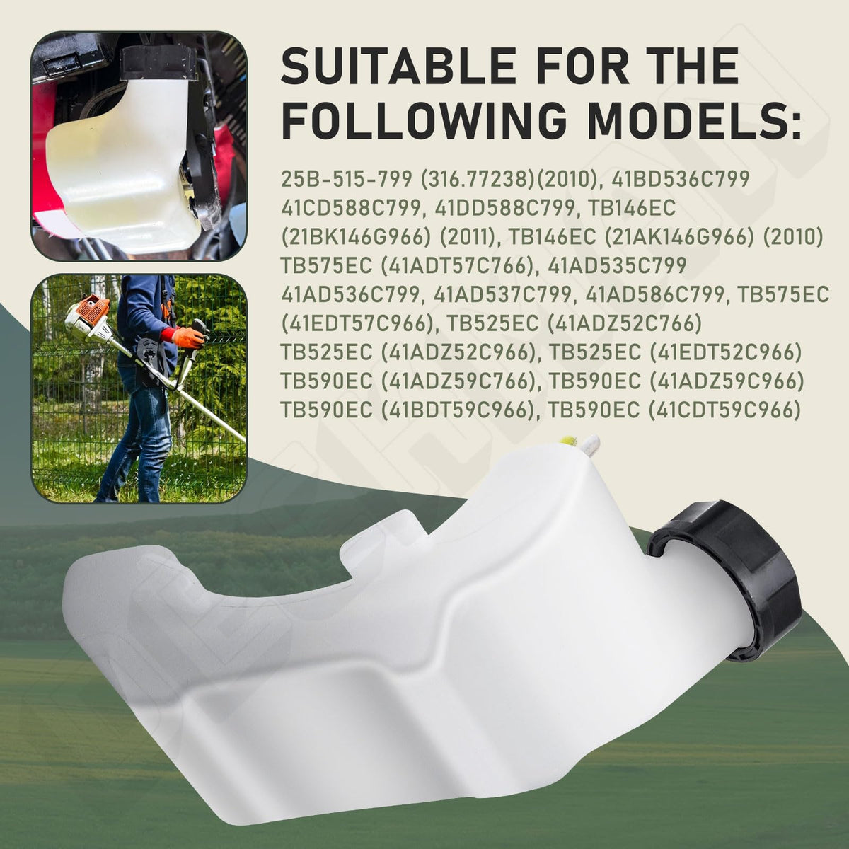 Deckman fuel tank compatibility chart image listing supported brands and models