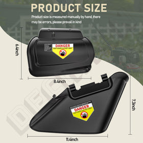 Deckman hinged mulching plug in use, enabling mulching option on compatible mowers.