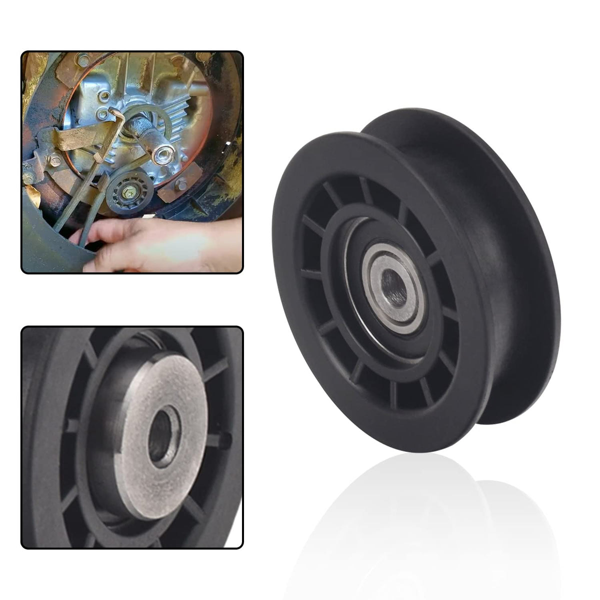 DECKMAN idler pulley mounted on mower deck demonstrates smooth operation
