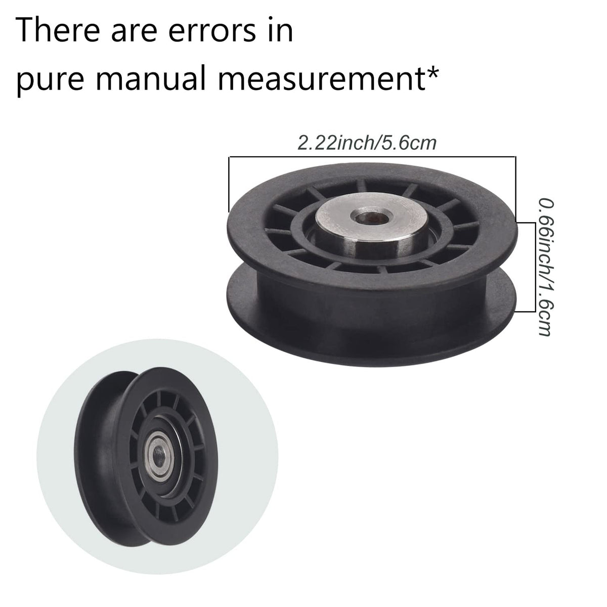 Close-up of DECKMAN pulley bearing area shows low-friction design