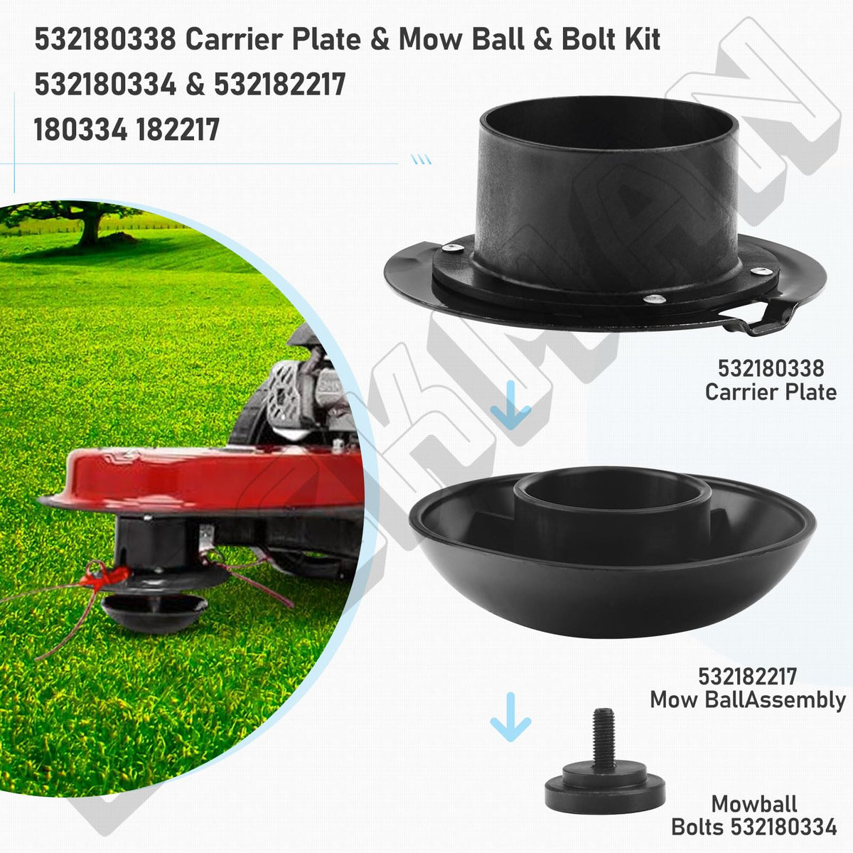 DECKMAN Mow Ball Assembly provides reliable engagement for mower deck.