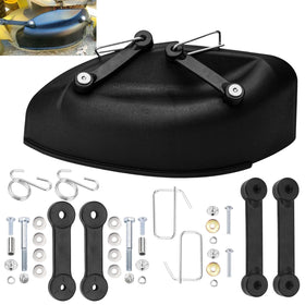 DECKMAN mulch cover kit 48-inch with mounting hardware for quick installation and improved mowing efficiency.