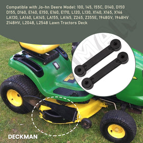 DECKMAN mulch cover kit compatibility with a range of John Deere tractor series.
