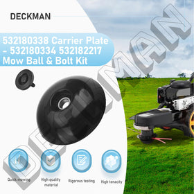 Packaged components include ball, bolt, and carrier plate for quick setup.