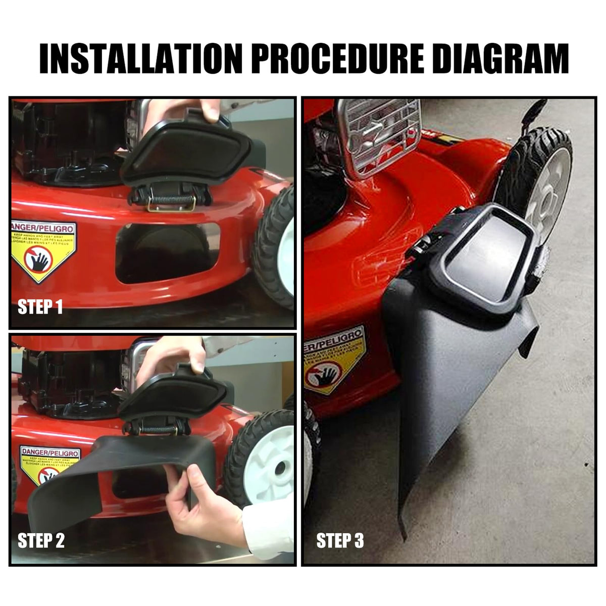 Deckman side deflector 115-8449 helps control debris for safer mowing sessions