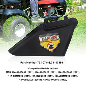 DECKMAN side discharge chute suited for Troy-Bilt Yard-Man models promotes efficient mowing