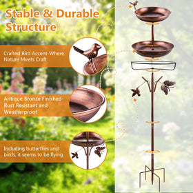 DECLUTTR antique-bronze finish with lifelike hummingbirds and butterflies add garden charm.