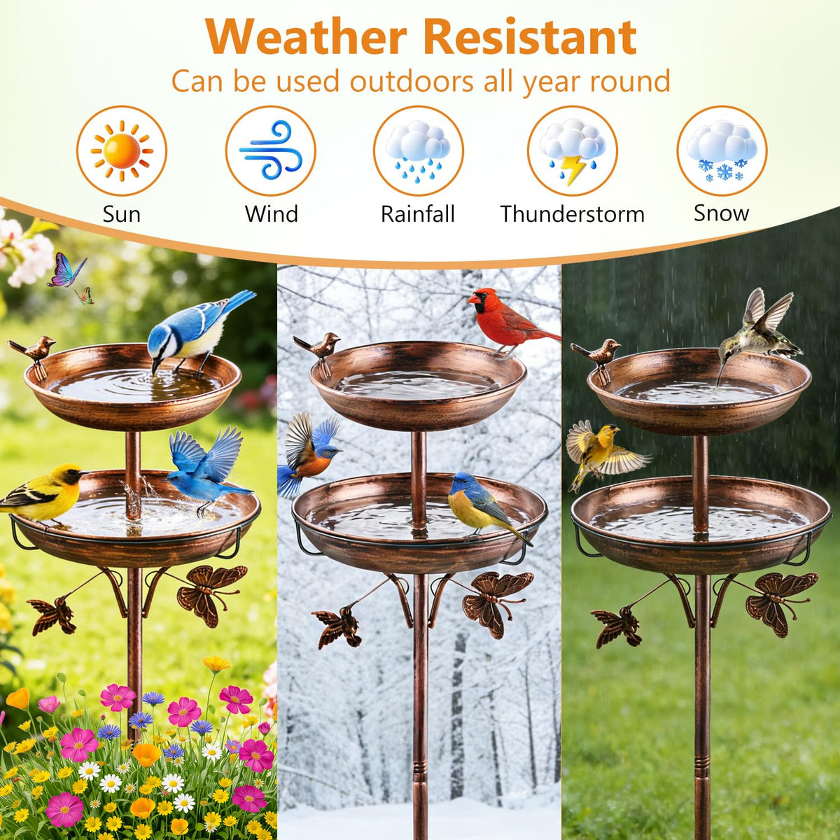 DECLUTTR upgraded-5-pronged-base ensures stand stability on lawn and soil.