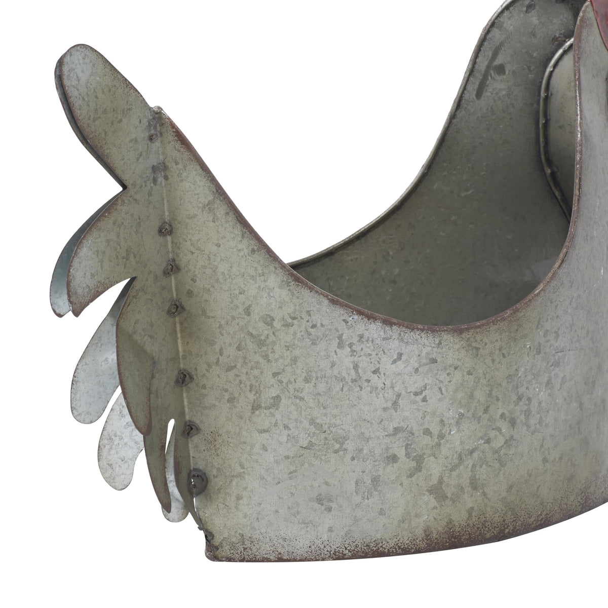Deco 79 metal planter close-up highlighting durable construction