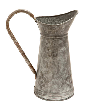 Deco 79 metal watering can with distressed brown finish is suitable as an indoor outdoor planter.