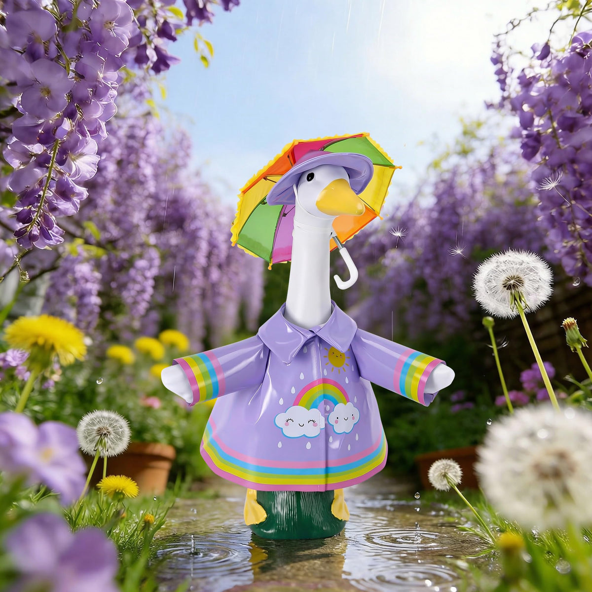 DECOHS 23-inch goose statue outfit creates a lively focal point