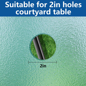 DECOHS ABS plastic is durable and weather resistant for outdoor table holes.