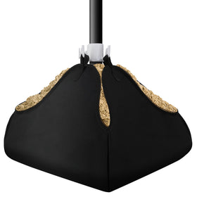 DECOHS beach umbrella base weight showing a 15x16 inch footprint for stable outdoor shade