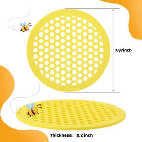 DECOHS bee watering station with honeycomb design floating on pond