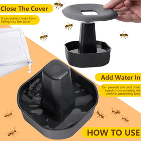 Outdoor wind-stable hive base helps keep beehives steady in breeze.
