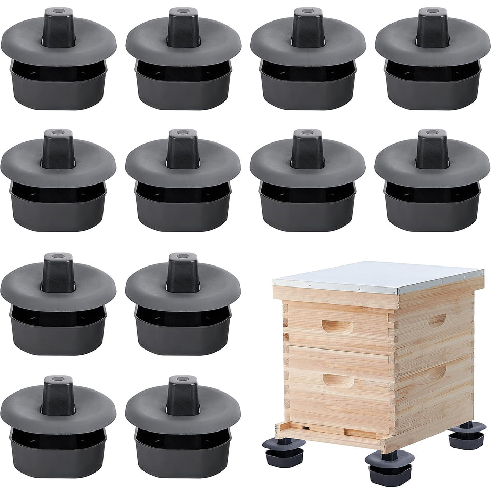 DECOHS beehive stands pack demonstrates stable 3-set kit for outdoor hive stability.