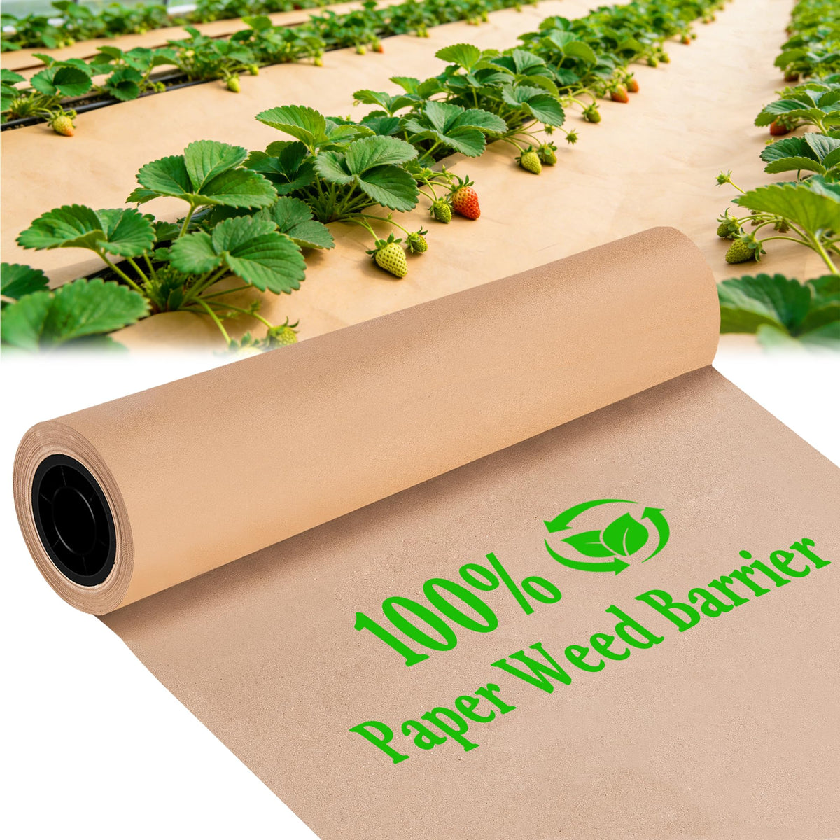 DECOHS biodegradable paper weed barrier roll over soil for weed control