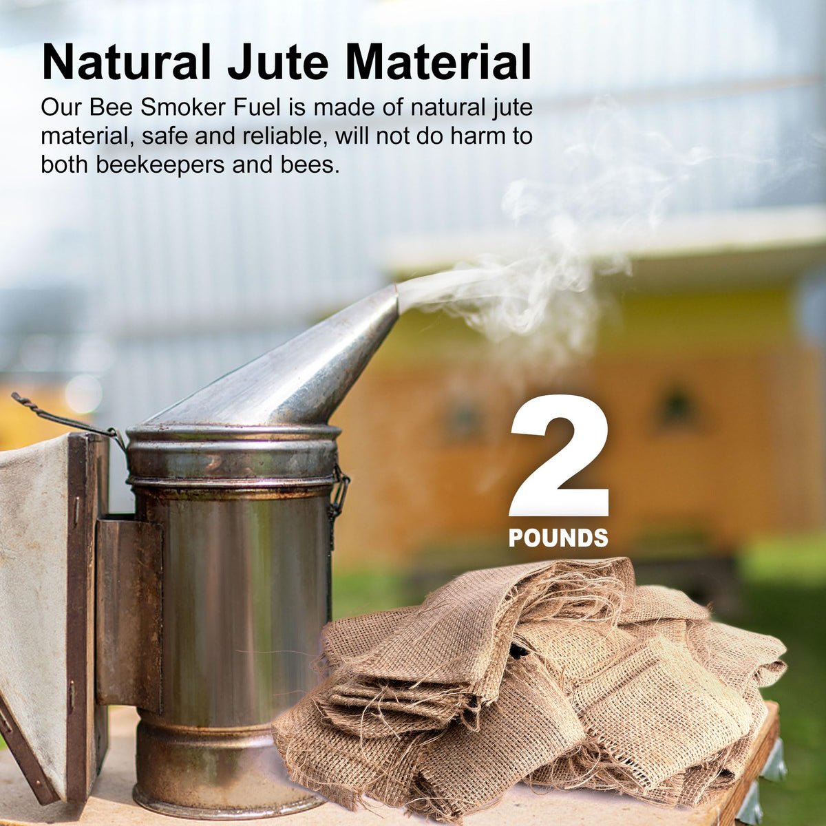 DECOHS burlap-smoker-fuel-lighting close-up demonstrates easy ignition for beginners.