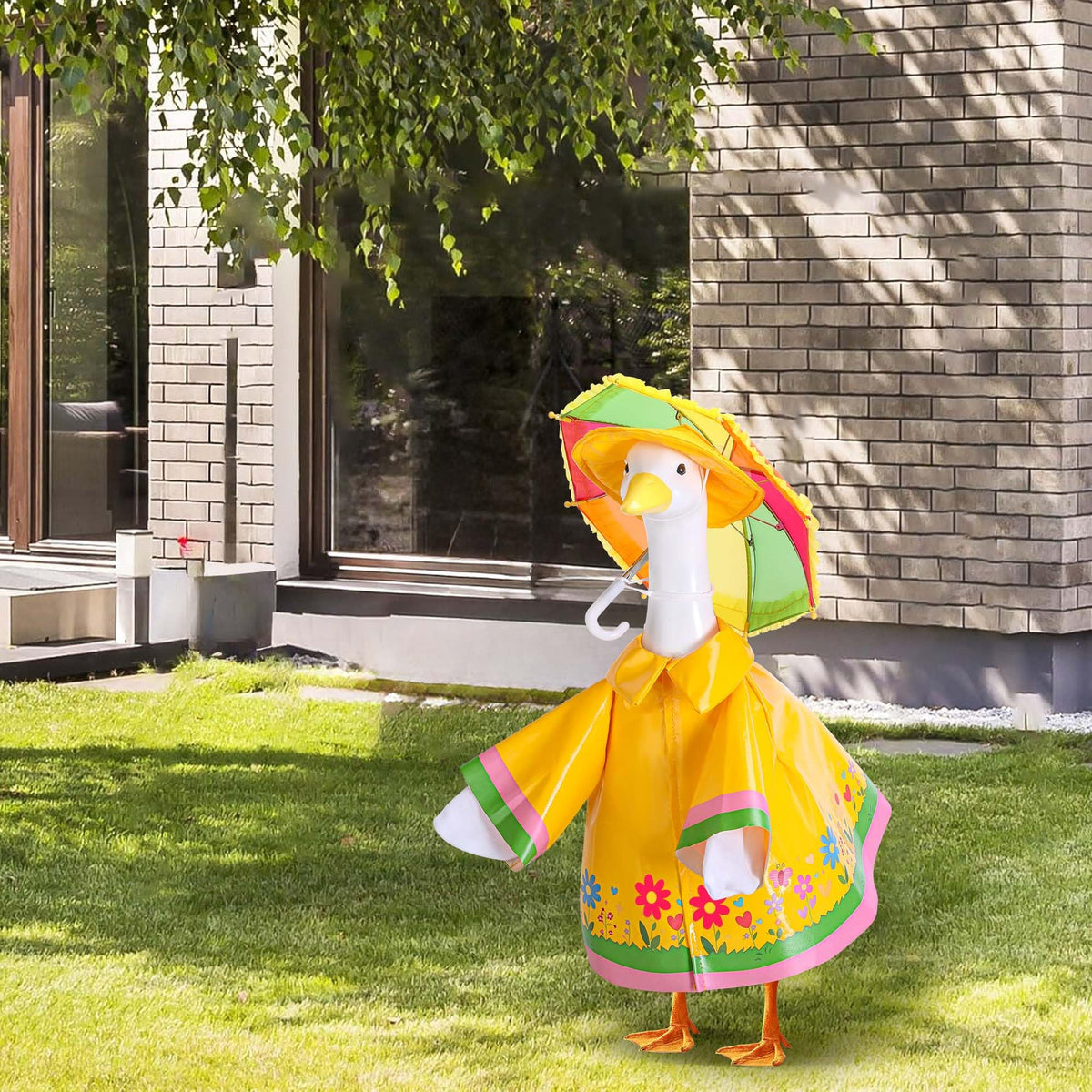 DECOHS garden party goose costume adds whimsy to summer yard gatherings.