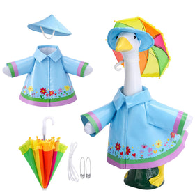 DECOHS duck-goose raincoat blue for 23-inch statue, weather-ready lawn decor