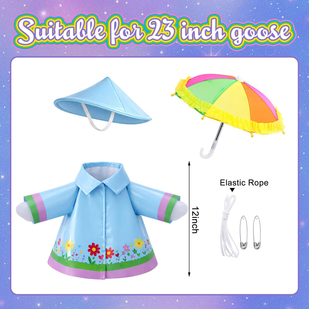 DECOHS goose umbrella rainbow adds playful color to outdoor displays