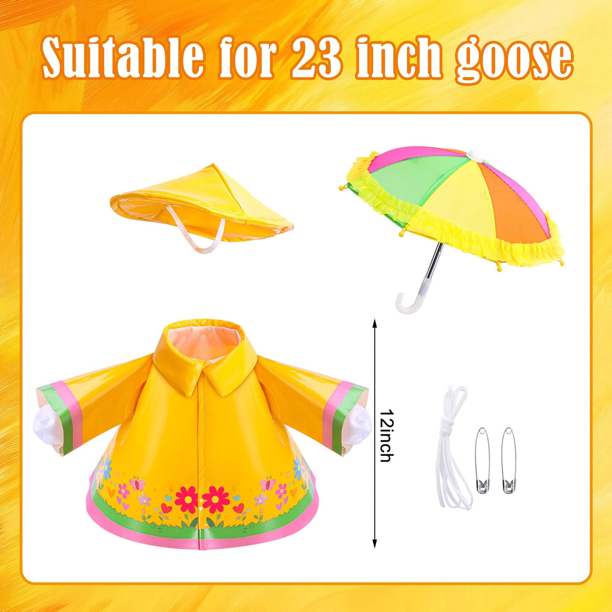 DECOHS goose umbrella rainbow adds charming color and protection against light rain.