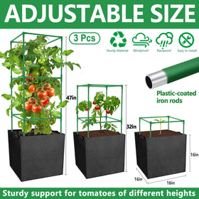 DECOHS 17-gallon square grow bag promotes even moisture and plant growth.