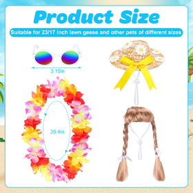 DECOHS lei adds tropical color to goose statue for lively garden moments