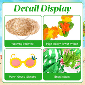 DECOHS Hawaiian wreath enhances outdoor display with tropical flair.