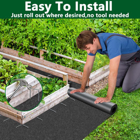 DECOHS mulch mat showing waterproof back film for durability outdoors