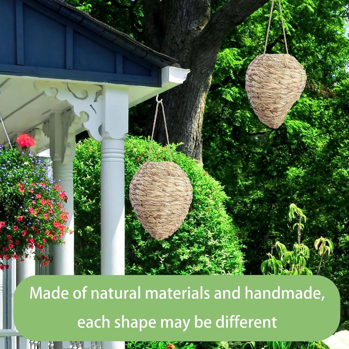 DECOHS nest hanging on eaves demonstrates easy installation for protection