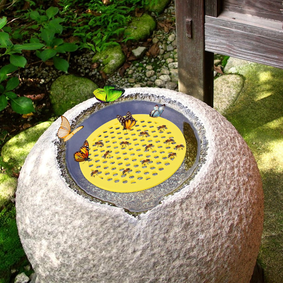 DECOHS pack of four floating bee islands ready for placement