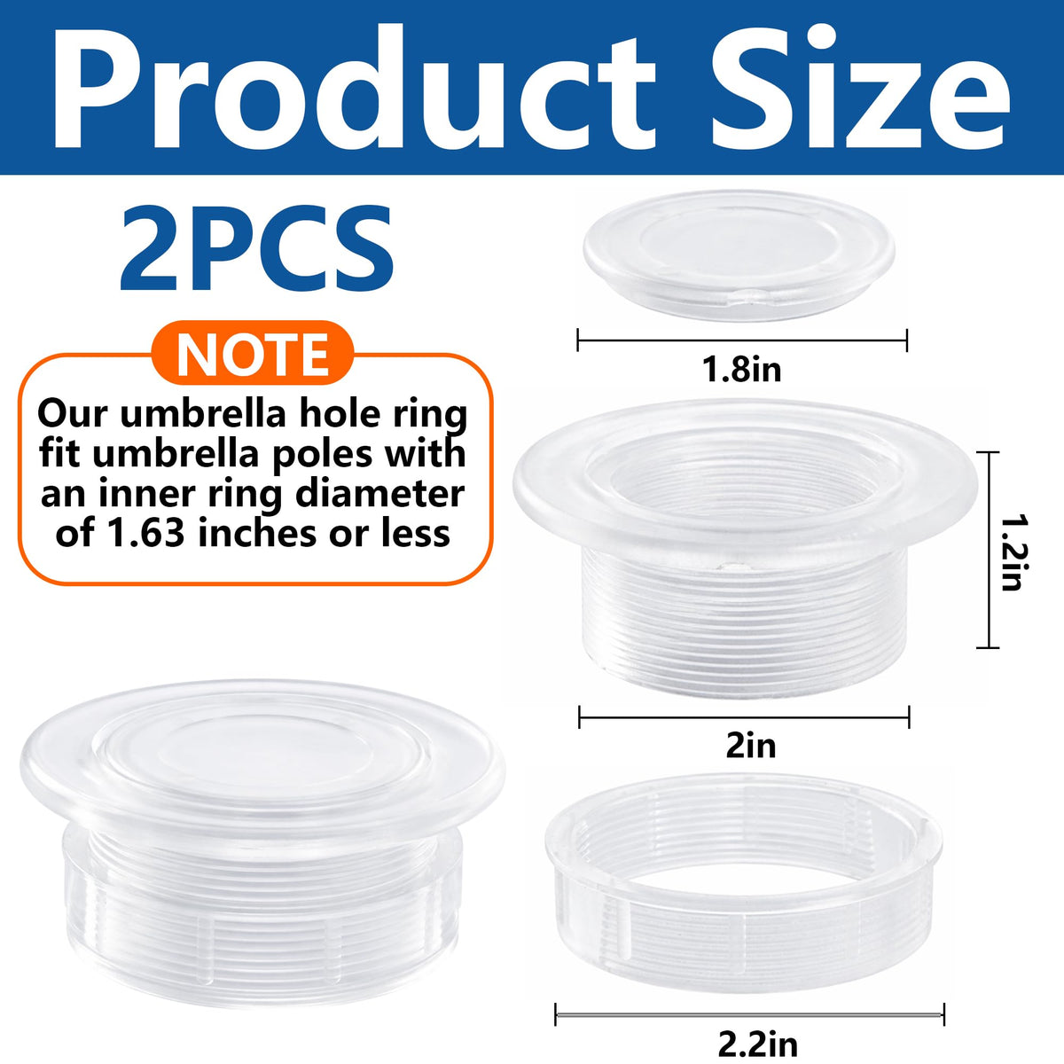DECOHS parasol hole cap 2in cover maintains tabletop aesthetics