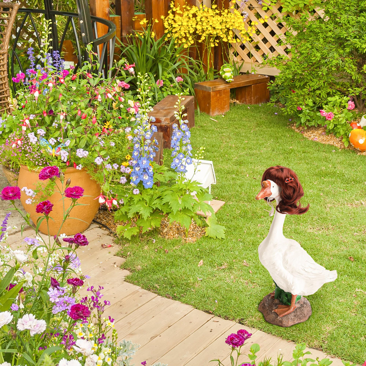 DECOHS porch goose wig DIY friendly styling allows quick personality tweaks.