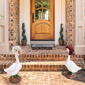 DECOHS porch goose wig durable color-fast fiber keeps hues vibrant.